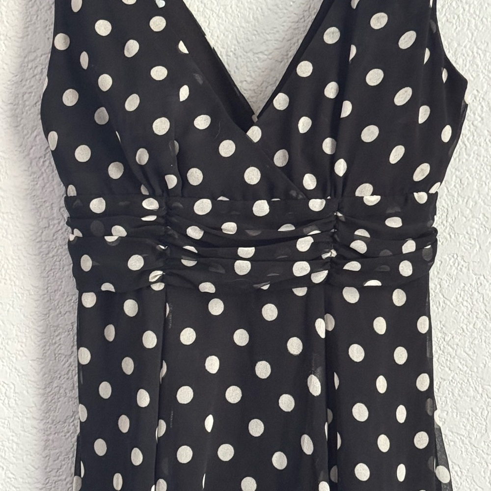 Black and light grey Sleeveless V-Neck Midi Dress size Large - Picture 3 of 4